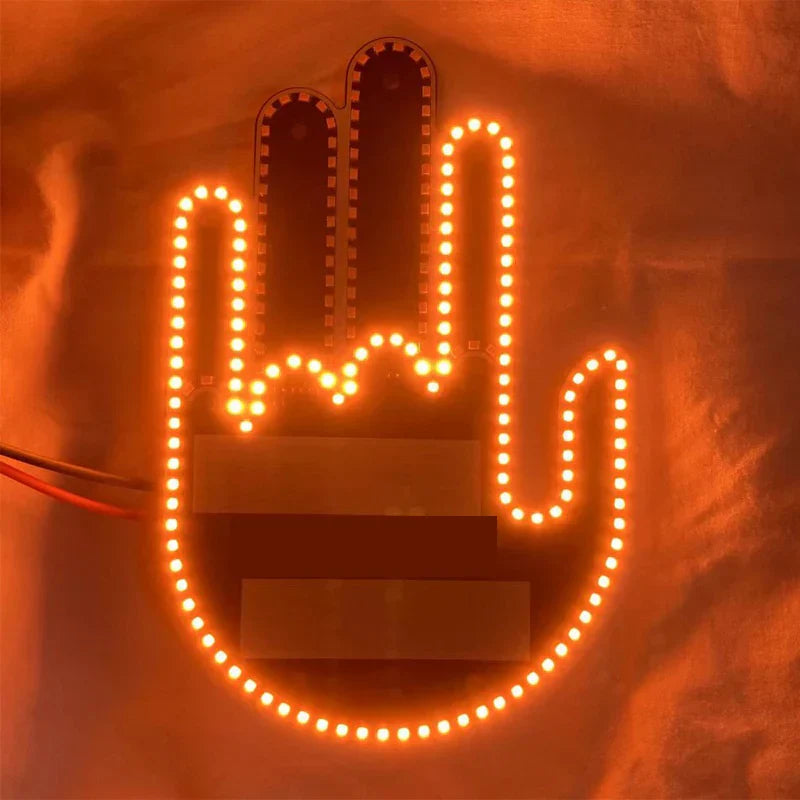 DIVERTIDA LUZ LED DE MANO Funny Car Finger Light | DIFERENTES GESTOS