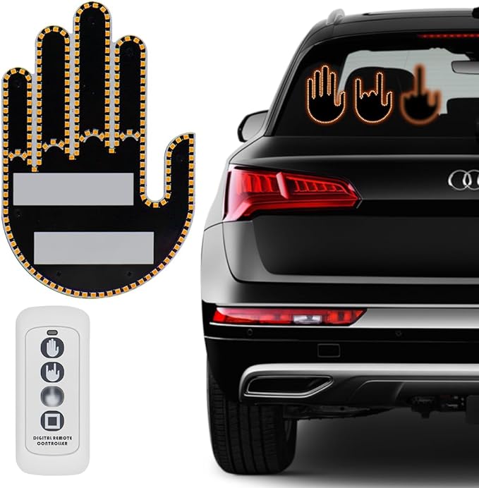 DIVERTIDA LUZ LED DE MANO Funny Car Finger Light | DIFERENTES GESTOS