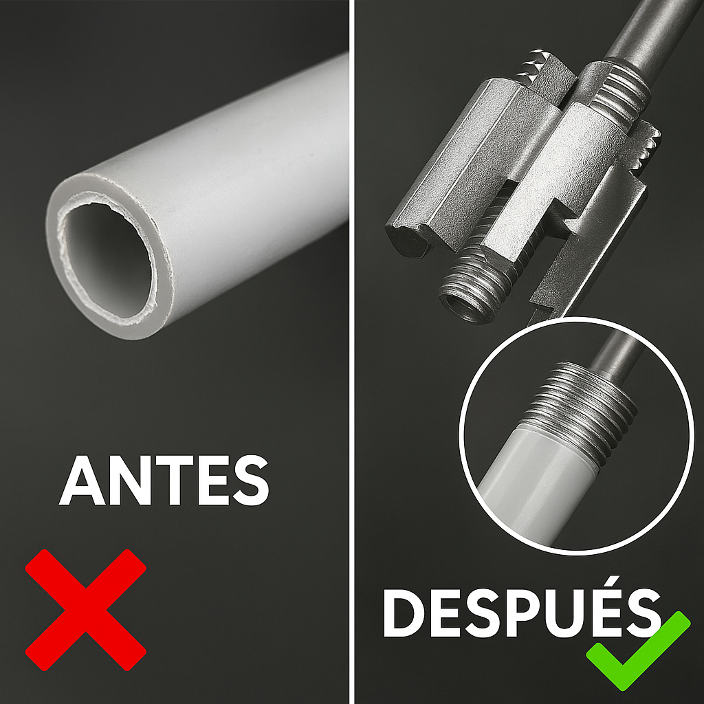 ThreadMaster Herramienta Profesional de Roscado para Tuberías de PVC x2
