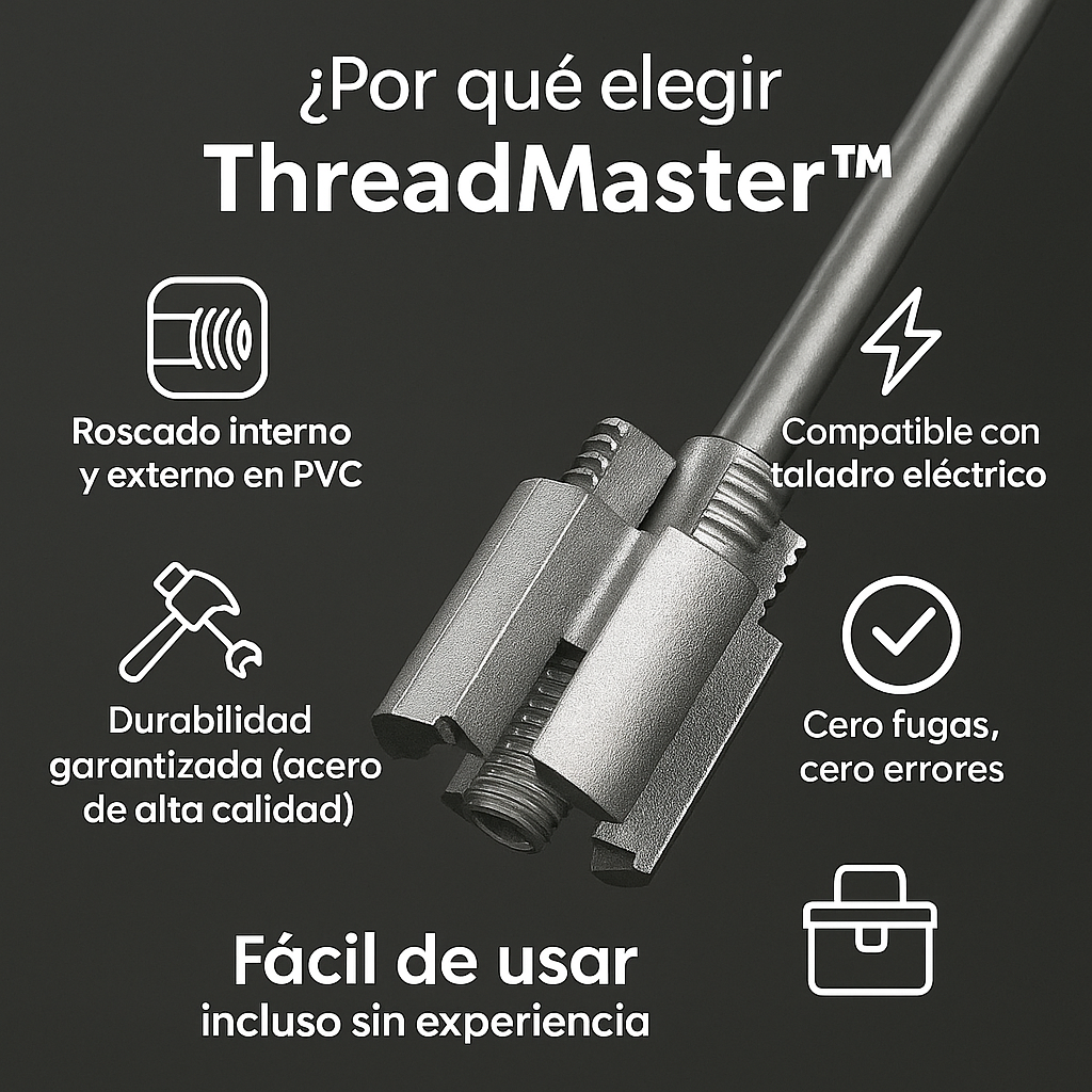 ThreadMaster Herramienta Profesional de Roscado para Tuberías de PVC x2