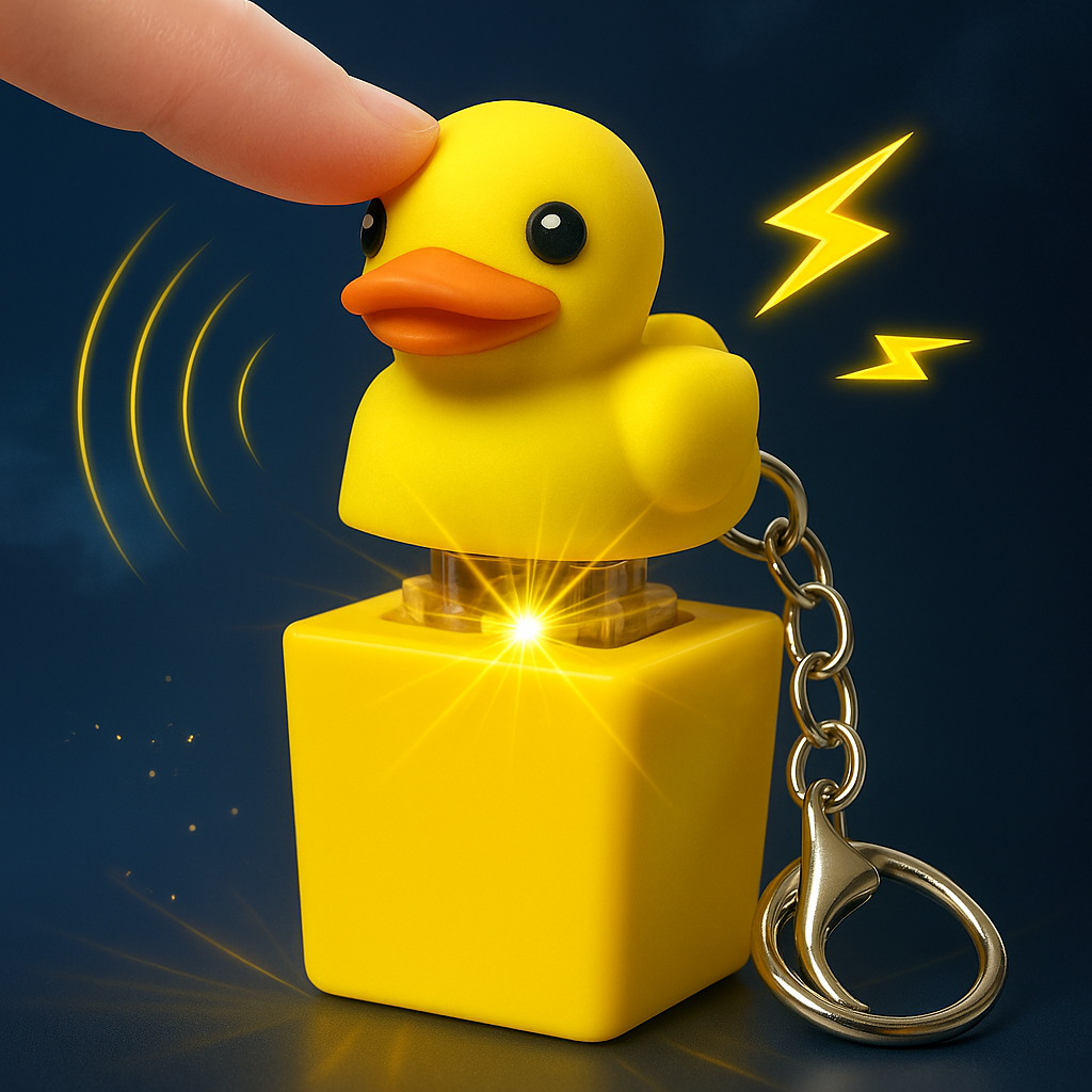 Quackey – Llavero Pato Antiestrés con Sonido Real