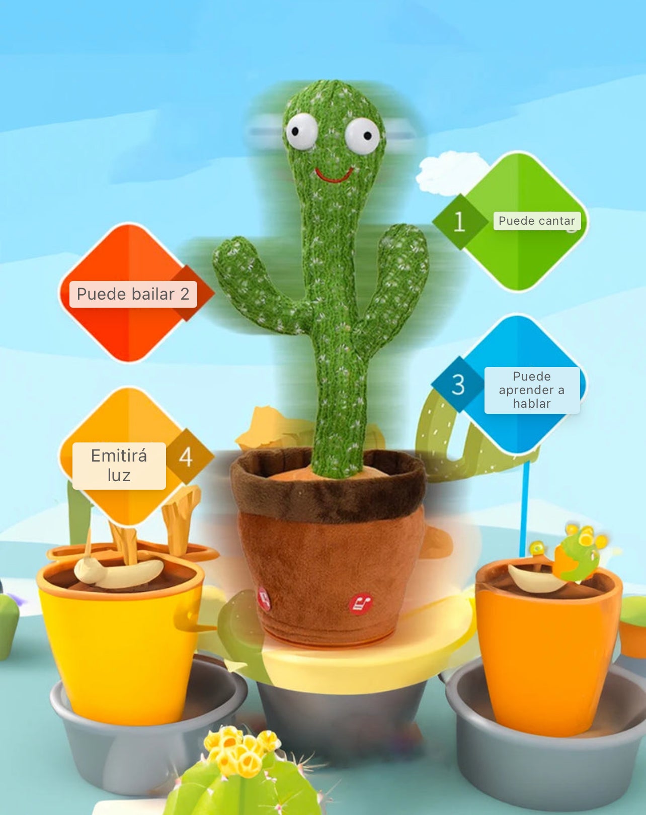 Cactus aprendisaje interactivo , bailarín , hablador , musical