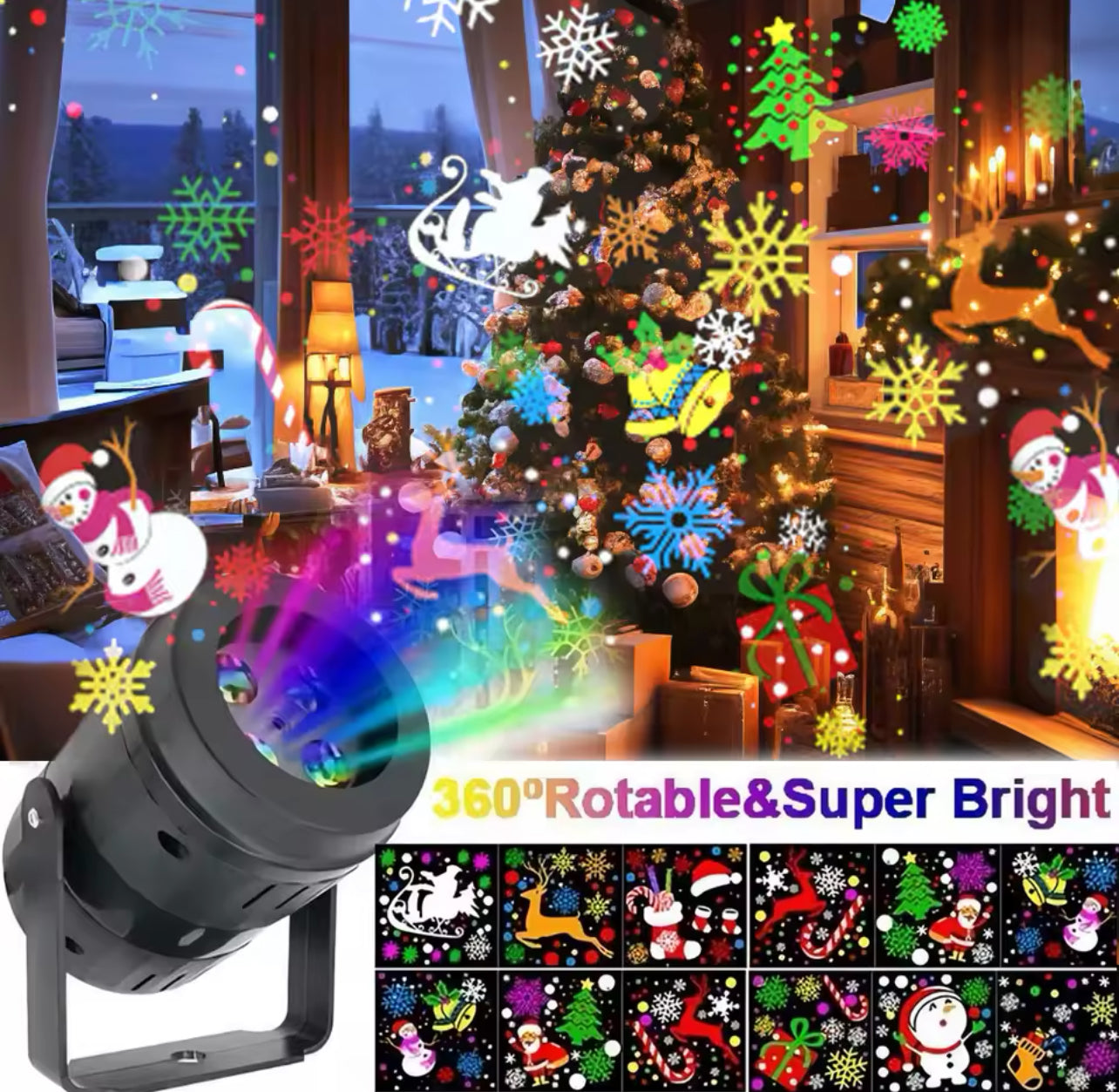 PROYECTOR NAVIDEÑO VARIAS FIGURAS