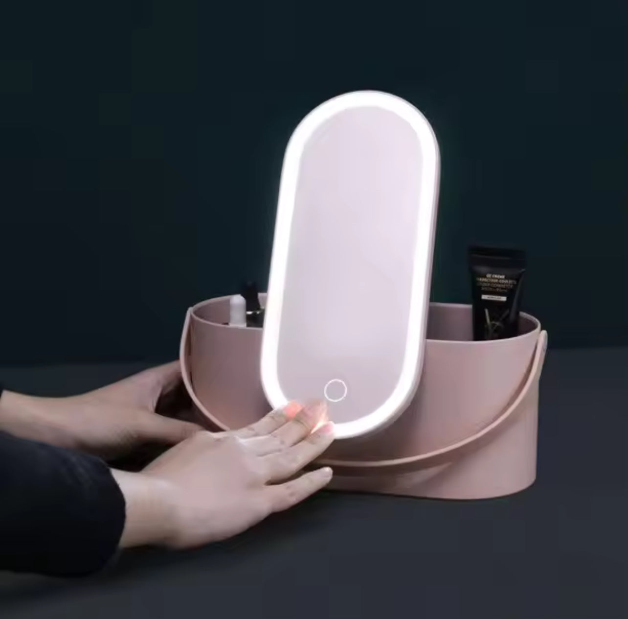 COSMETIQUERA DE MAQUILLAJE CON ESPEJO Y LUZ LED