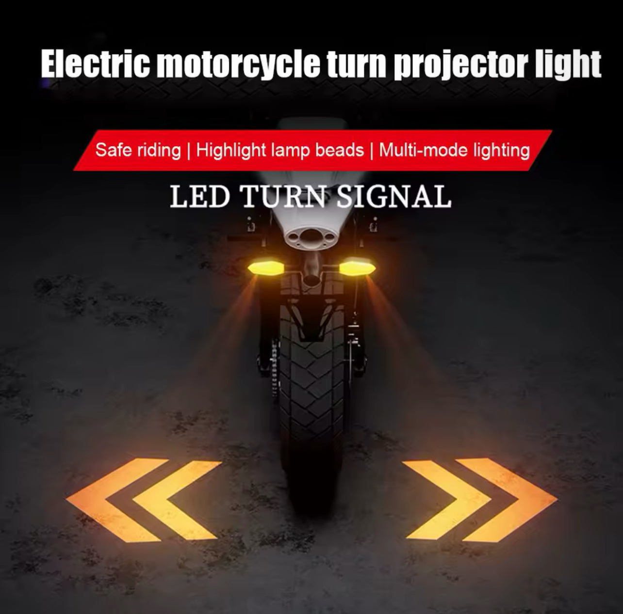 Luces para moto con proyector de flechas direccional x2.