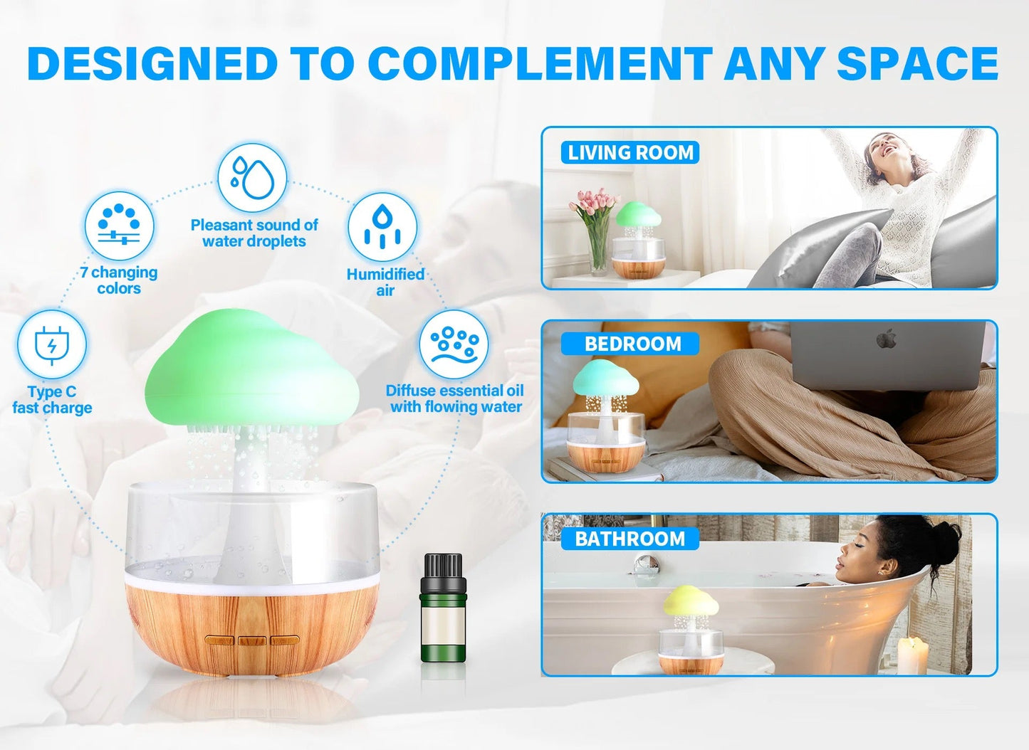Humidificador difusor de nubes de lluvia