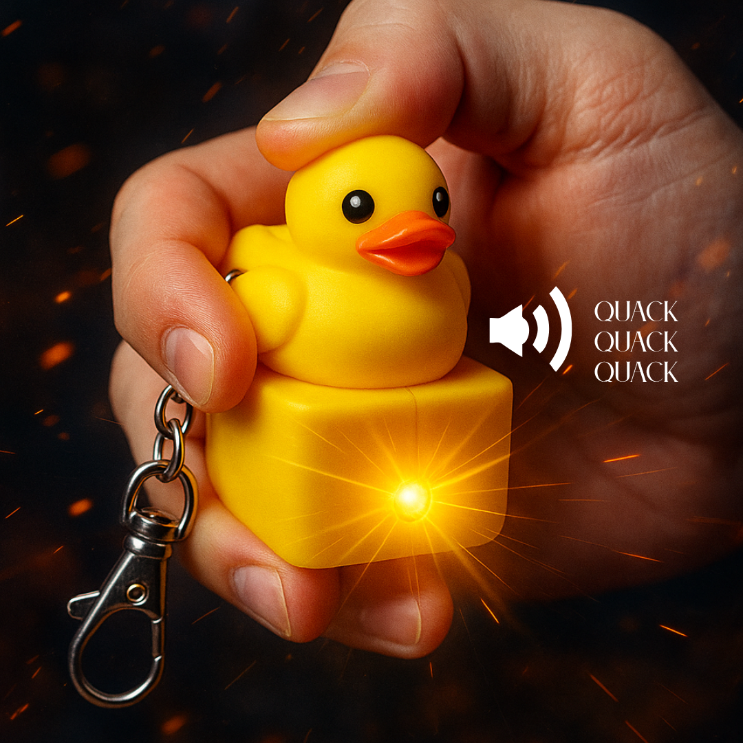 Quackey – Llavero Pato Antiestrés con Sonido Real