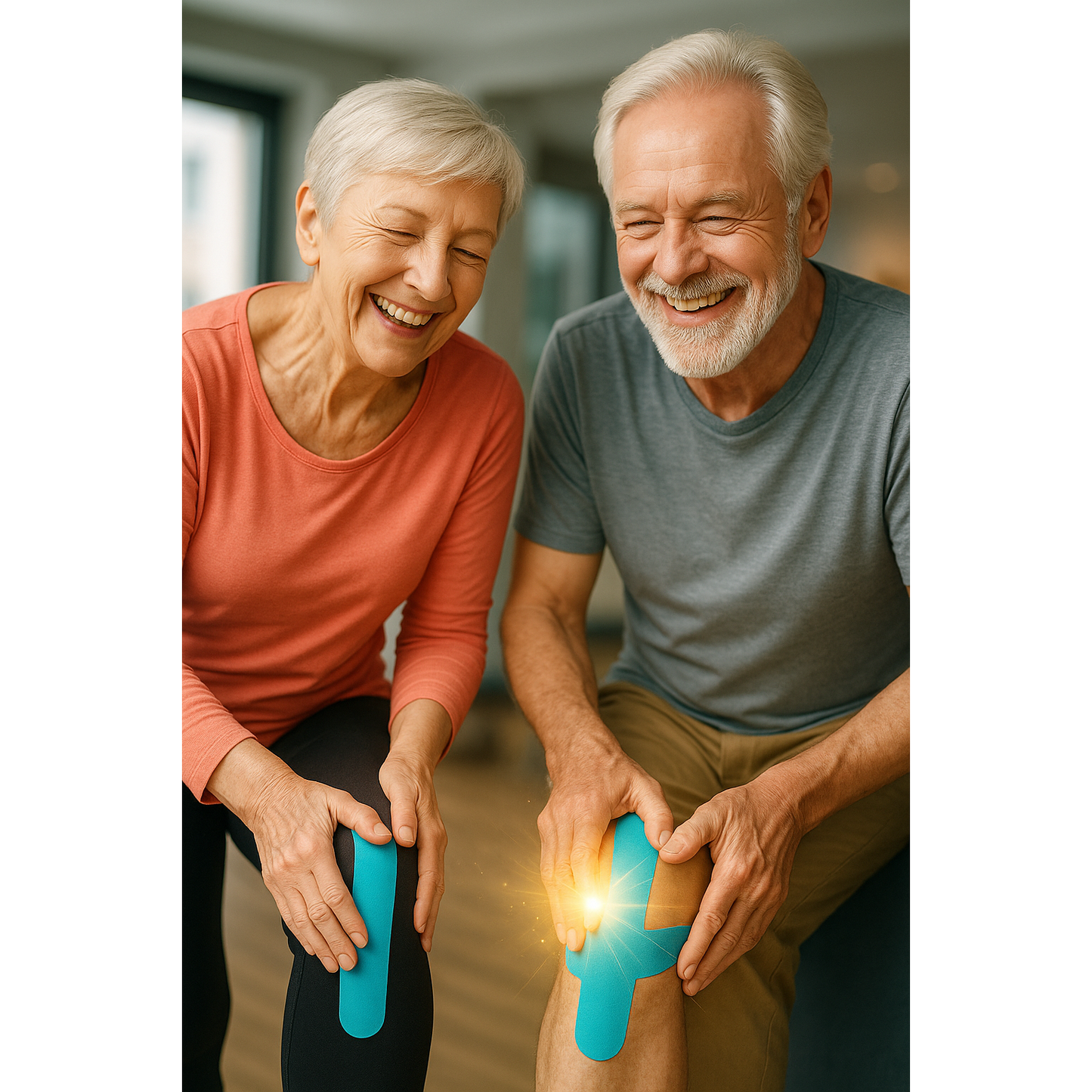 Cinta de kinesiología precortada para rodillas paquete x10