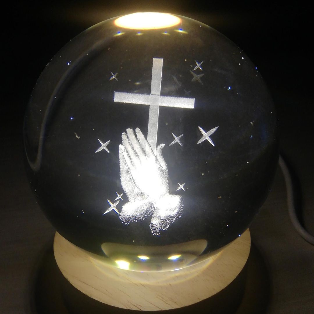 Esfera 3D de Cristal Religiosa