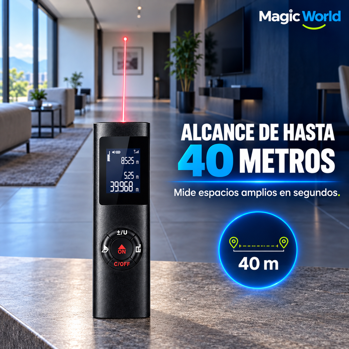 Metro Láser Inteligente y Recargable