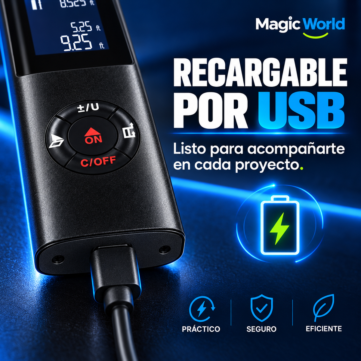 Metro Láser Inteligente y Recargable