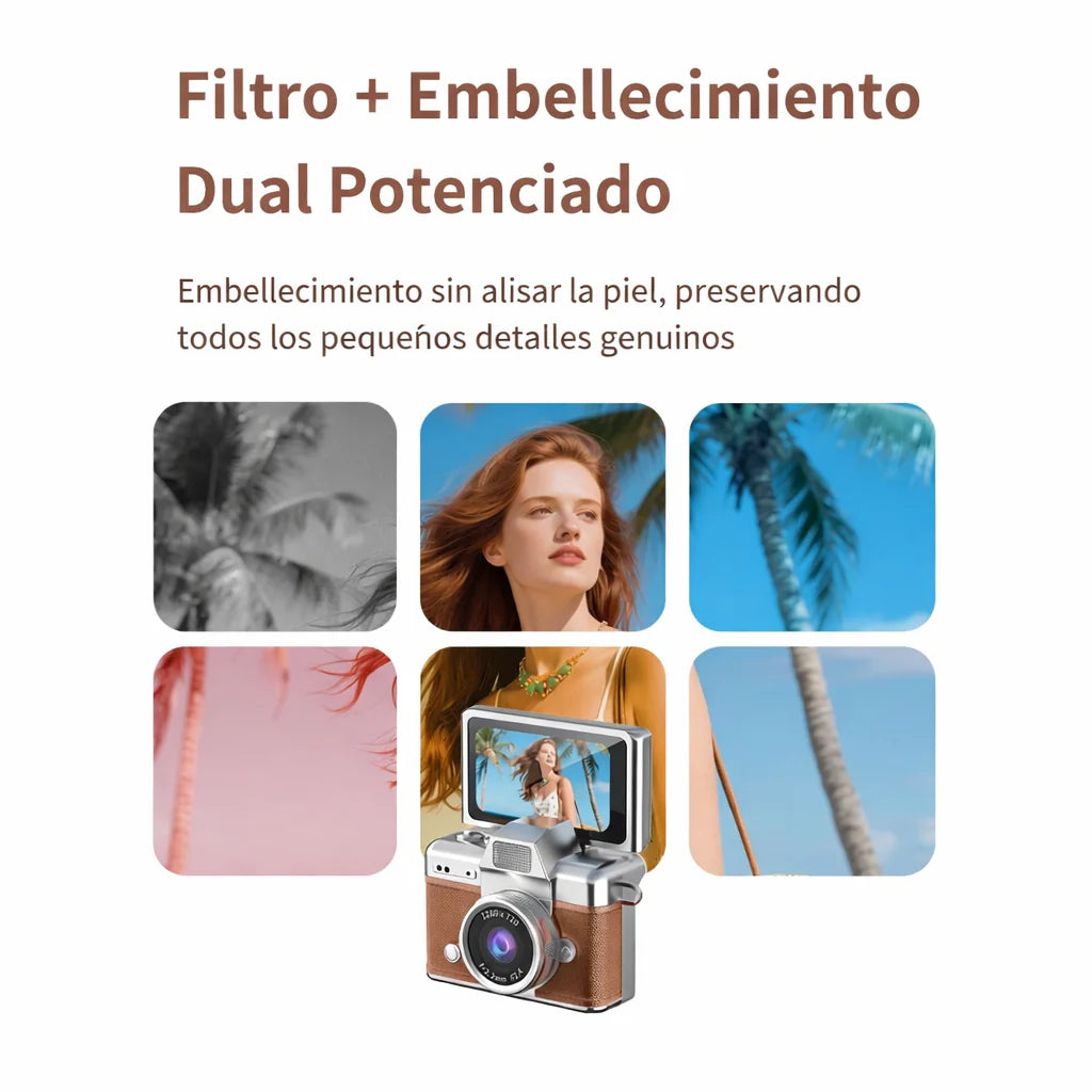 PixelKey mini camara retro con pantalla inclinable