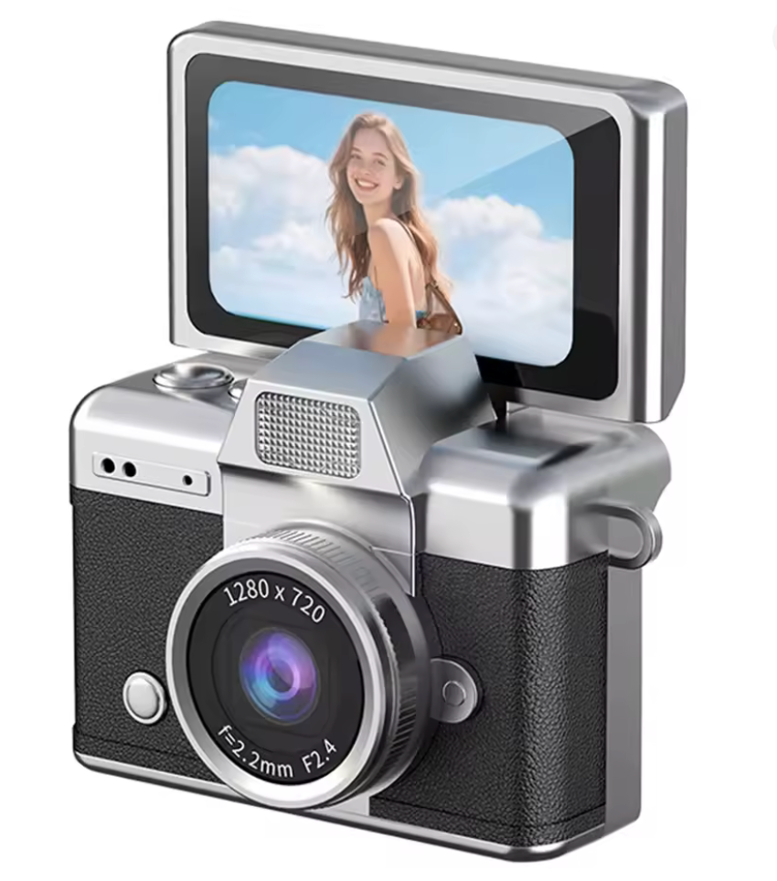 PixelKey mini camara retro con pantalla inclinable
