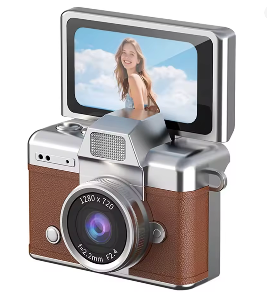 PixelKey mini camara retro con pantalla inclinable