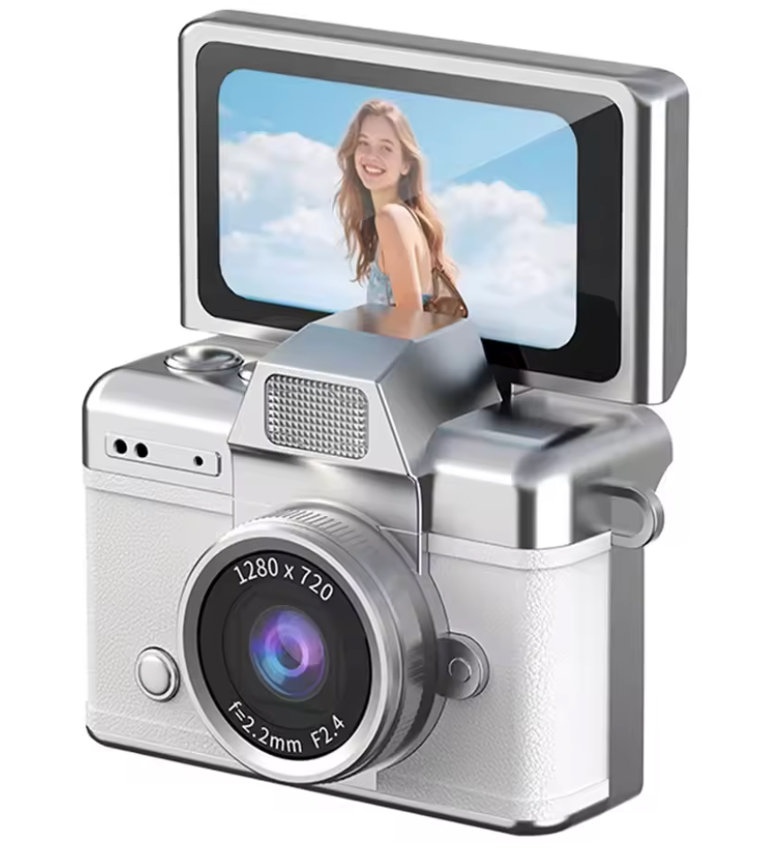 PixelKey mini camara retro con pantalla inclinable