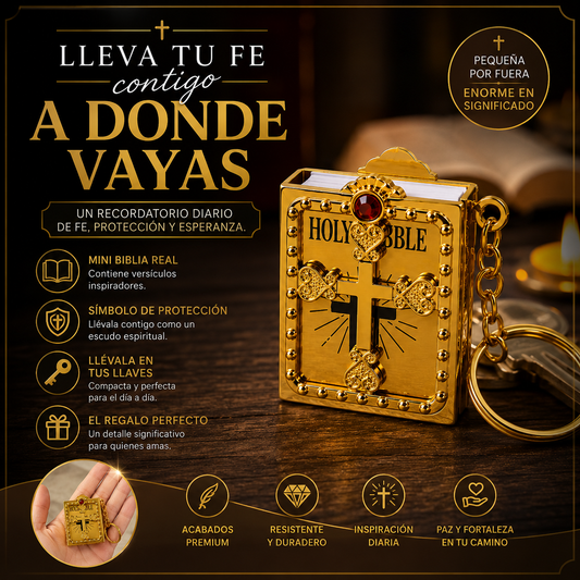 Llavero Mini Biblia Sagrada Protecccion | x2 unidades