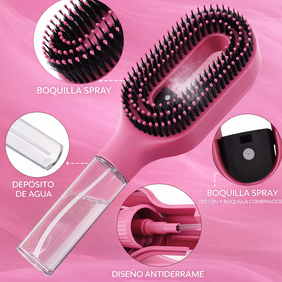 AquaBrush | Cepillo Spray 2 en 1 Desenredante y Estilizador