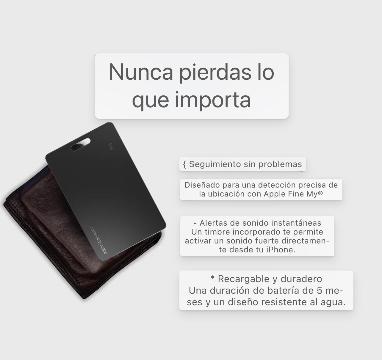 Tarjeta Smart Card : tarjeta ultra-delgada que localiza tu billetera o maleta