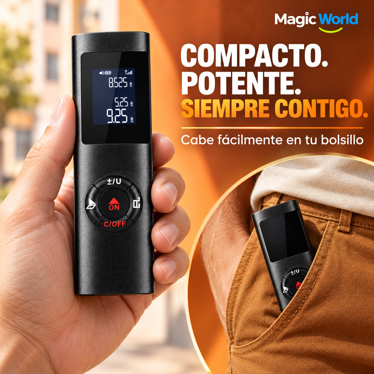 Metro Láser Inteligente y Recargable