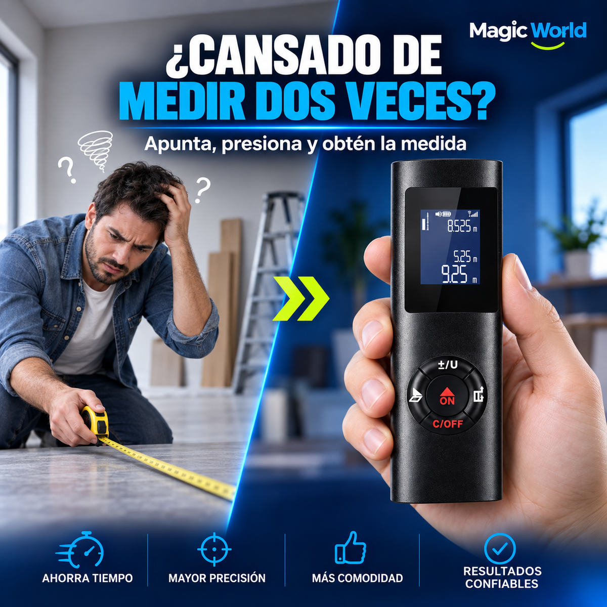 Metro Láser Inteligente y Recargable