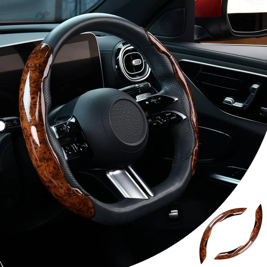 Juego de 2 fundas antideslizantes para volante - diseño de madera